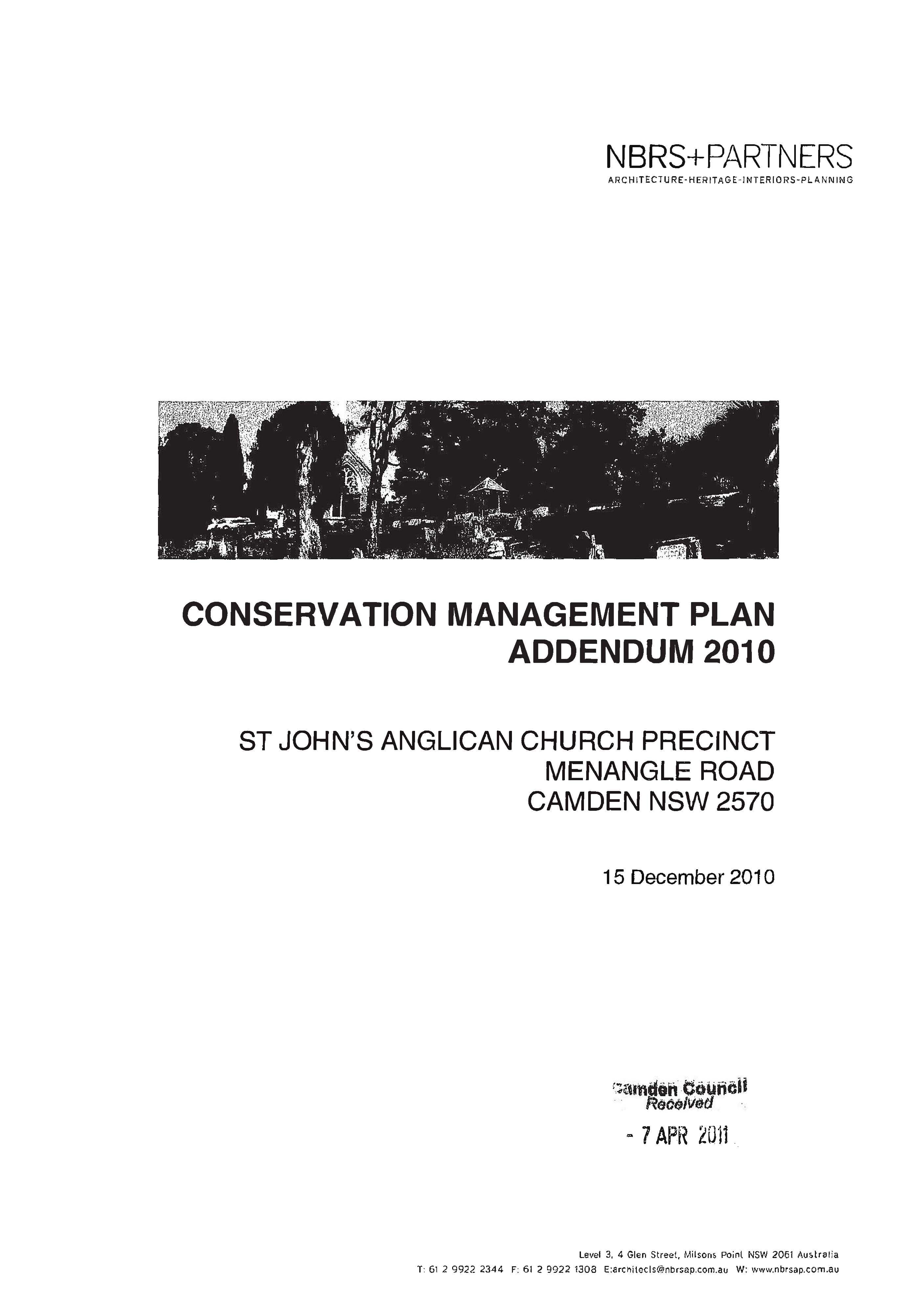 Conservation Management Plan Addendum